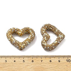 Бусины из полимерной глины в форме сердца со стразами&nbsp;CLAY-NH0001-09B-06