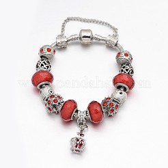 Lega strass smalto braccialetti in rilievo europeo&nbsp;BJEW-I182-M