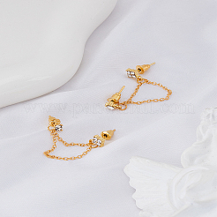 1 пара серег-гвоздиков из цинкового сплава с кристаллами и стразами для женщин&nbsp;EJEW-LP0004-69G