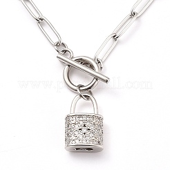 Collane con pendente in ottone micro pavé di zirconi chiari&nbsp;NJEW-JN02952