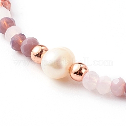 Ensemble de bracelets de perles tressées en fil de nylon avec perles de perles naturelles réglables&nbsp;BJEW-JB06454
