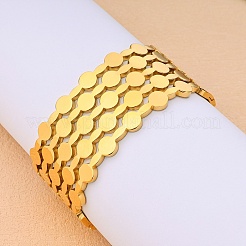 Плоские круглые браслеты из нержавеющей стали 304 для женщин&nbsp;FS-WGBA974-01