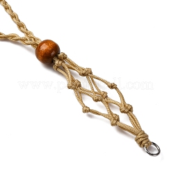 Fabrication de colliers pendentifs en macramé tressé en nylon&nbsp;NJEW-JN05344-02
