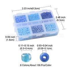 936шт 6 стильные стеклянные круглые бусины&nbsp;SEED-FS0001-07