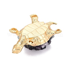 Figuritas de tortuga con racimos de fluorita natural y aleación de zinc&nbsp;G-Q615-01D
