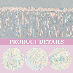 10 ярд ленты с кисточками из полиэстера с блестками и бисером&nbsp;SRIB-WH0026-12C