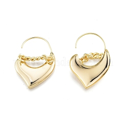 Латунные серьги с подвесками в форме сердца для женщин EJEW-G322-30G