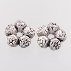 Сердца тибетские шармы типа тибетские серебряные шарики проставки&nbsp;AC0752-NF