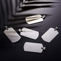 201 нержавеющая сталь прямоугольная штампованная пустая бирка подвеска STAS-BC0002-18P