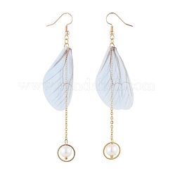 Perle di vetro orecchini pendenti&nbsp;EJEW-JE03992-M