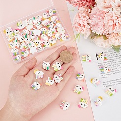 60шт 6 стиля непрозрачные кабошоны из смолы&nbsp;RESI-SC0002-35