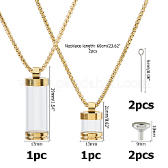 Подвеска в виде прозрачной стеклянной бутылки желаний&nbsp;NJEW-HS0001-01G