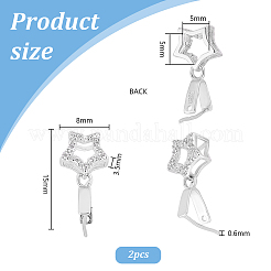 2 шт. 925 подвески из стерлингового серебра с микропаве из кубических цирконий&nbsp;STER-PH0001-96