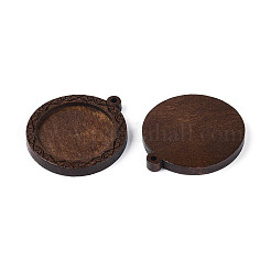 Оправы для кабошонов из резного дерева скима&nbsp;WOOD-N022-01A