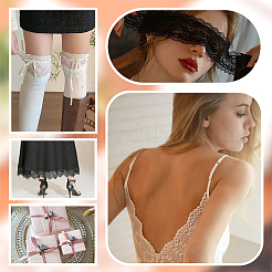 10 ярд двухцветной нейлоновой эластичной кружевной ленты с цветочной вышивкой&nbsp;OCOR-PH0005-87