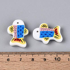 Печатные непрозрачные бусины из смолы&nbsp;RESI-N043-23B