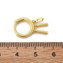 Прямоугольник s925 серьги-кольца из стерлингового серебра с микропаве из прозрачных кубических цирконий для женщин&nbsp;EJEW-K307-02G