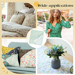 Tela de algodón con estampado de flores para prendas y manualidades&nbsp;DIY-WH0622-781C