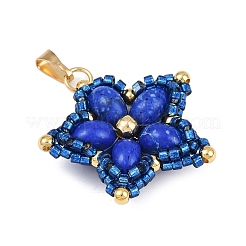 Подвески из стеклянного бисера ручной работы и синтетических окрашенных бусин императорской яшмы&nbsp;PALLOY-MZ00751-02