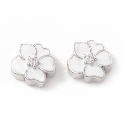 Латунные микро проложить кубического циркония бусы&nbsp;ZIRC-P098-01P