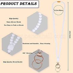 Correas para el cuello con cuentas de silicona para tarjetas de identificación&nbsp;NJEW-SW00025-06