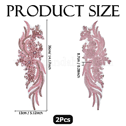 1 пара полиэстеровых компьютеризированных вышитых тканей для приклеивания/пришивания&nbsp;DIY-HS0002-17A