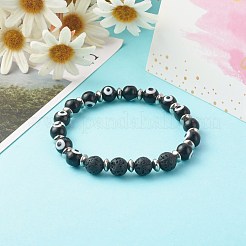 Braccialetti elasticizzati fatti a mano con perline malocchio&nbsp;BJEW-JB06466-02