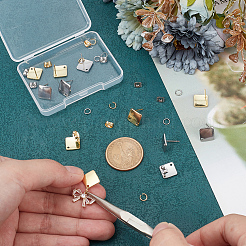 Фурнитура для сережек-гвоздиков из нержавеющей стали ромб 304&nbsp;STAS-LP0001-13