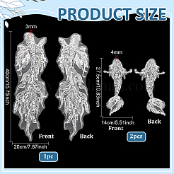 3 pz 2 stili pesce e sirena accessori decorativi in poliestere ricamati&nbsp;DIY-FG0010-59A