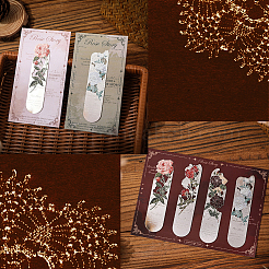 4 Stück 4 Stile Messing-Lesezeichen mit Blumenmotiv&nbsp;AJEW-SP0002-28B