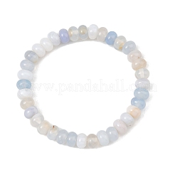 Bracelets extensibles en perles rondelles d'agate rubanée naturelle de 8 mm (teintes et chauffées).&nbsp;BJEW-JB14424