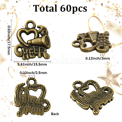 60 шт. Подвески из сплава в тибетском стиле&nbsp;FIND-SC0018-05