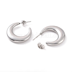 Boucles d'oreilles à tige en forme de croissant de lune en acier inoxydable 304 anti-ternissement pour femmes&nbsp;LS-EJEW-F280-05D-P