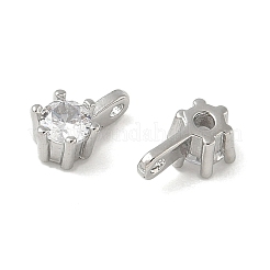 Breloques de zircone cubique clair pavés en laiton&nbsp;CU-CBA9FFD-11P-06