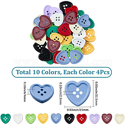 40pccs 10 Farben Harzknöpfe&nbsp;BUTT-SP0001-18