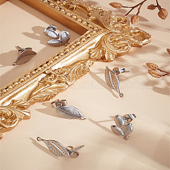 6 шт. 3 стиля фурнитуры для сережек-гвоздиков из нержавеющей стали 304&nbsp;STAS-LP0001-82P