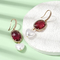 Boucles d'oreilles en laiton avec zircone cubique de micro pave&nbsp;EJEW-G471-10G-03