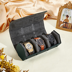 Scatole espositive esagonali in pelle PU a 3 slot per orologi&nbsp;CON-WH0110-306B