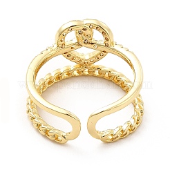 Прозрачное кольцо-манжета в форме сердца с узлом кубического циркония&nbsp;KK-H439-26G