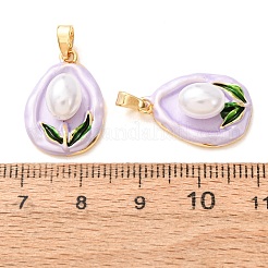 Pendentifs d'émail en laiton &nbsp;KK-CBA8606-03G-B02
