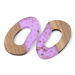 Pendentifs en résine transparente et bois de noyer&nbsp;RESI-S389-021A-B01