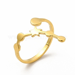 Anillo abierto Morning Star de acero inoxidable 304 con revestimiento iónico (IP) para mujer&nbsp;RJEW-B027-12G
