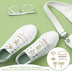 8 pieza de 8 estilos de decoración de zapatos de rhinestone de latón y aleación&nbsp;FIND-GO0003-58