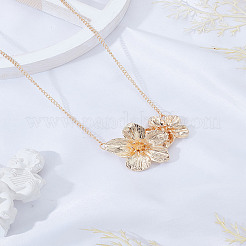 1 шт. сплав 2 цветка подвеска ожерелье для женщин&nbsp;NJEW-LP0006-03G