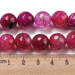 Chapelet de perles en agate veinées de dragon naturel à facettes&nbsp;G-F447-12mm-P01