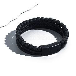 De cuero de imitación pulseras multi-hebra&nbsp;PW-WGF301E-02