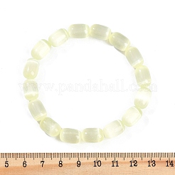 Bracciali elastici con perline di colonna di selenite naturale tinta per le donne&nbsp;BJEW-I312-05C
