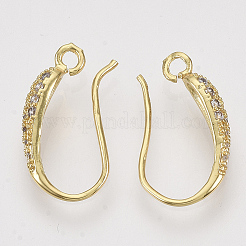 Micro ottone spianare zirconi orecchino ganci&nbsp;X-ZIRC-Q022-035G-NF
