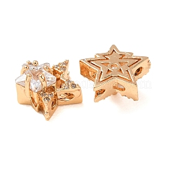 Laiton micro pavé de perles de zircone cubique claires&nbsp;CU-CBAEC99-30G
