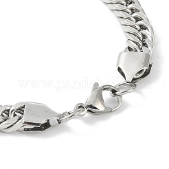 Не тускнеющие браслеты из кубинской цепи из нержавеющей стали 201 для женщин и мужчин&nbsp;BJEW-I316-05P